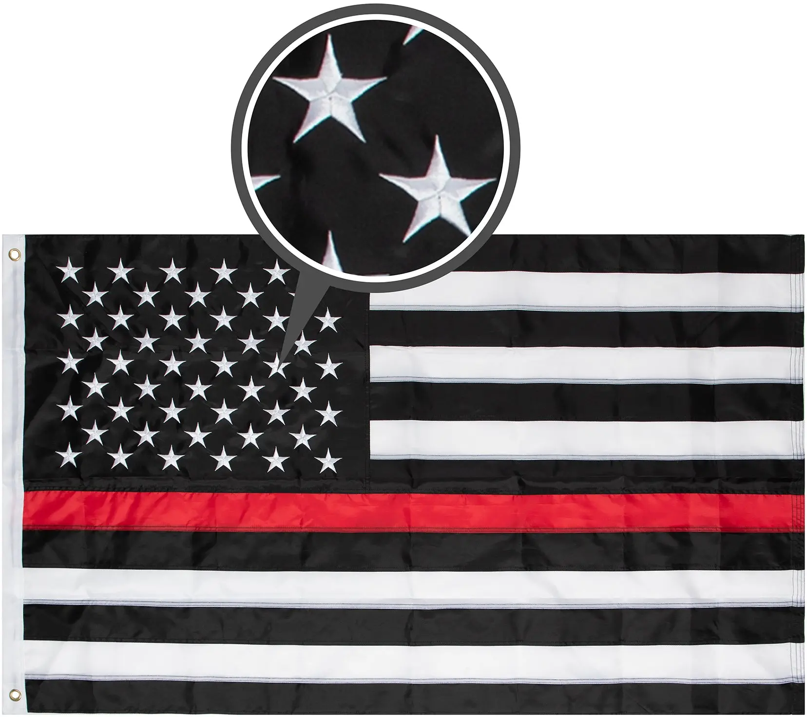 Thin Red Line Deluxe TRL 3'x5' USA Firefighter Support Outdoor Flag - American Display Festive Backdrop Banner for Home & Party Supplies, American Display Festive Flags, Backdrop Banner Festive Flags