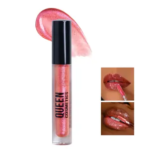 Queen Cosmetics Runway Gloss Lipstick - Diamond Shimmer High Shine Gloss in Coral Shifty Pink, Vegan & Cruelty-Free, Long-Lasting Hydrating Lipgloss