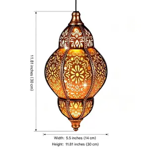 Antique Copper Solar Lantern | Hand-Forged Solar Lantern Islamic | Floral Shadow Art at Dusk
