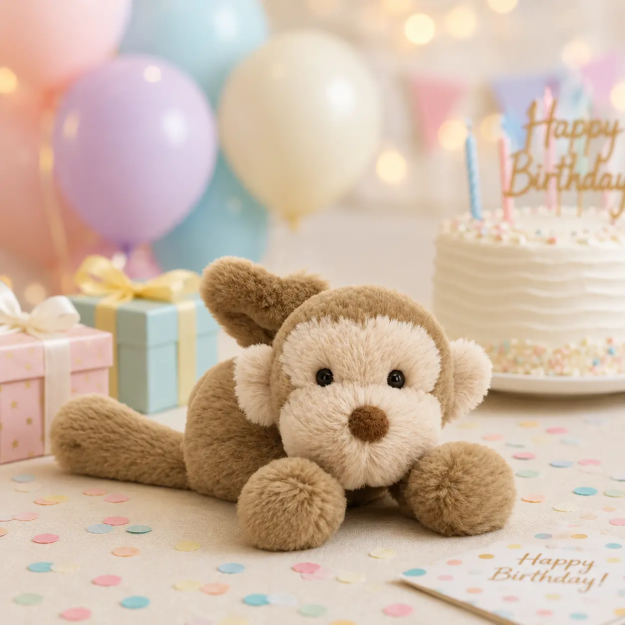 Jellycat Monkey Plush – Soft Brown Stuffed Animal, Cute Cuddly Monkey Toy, Cozy Bedtime Buddy & Gift for Kids