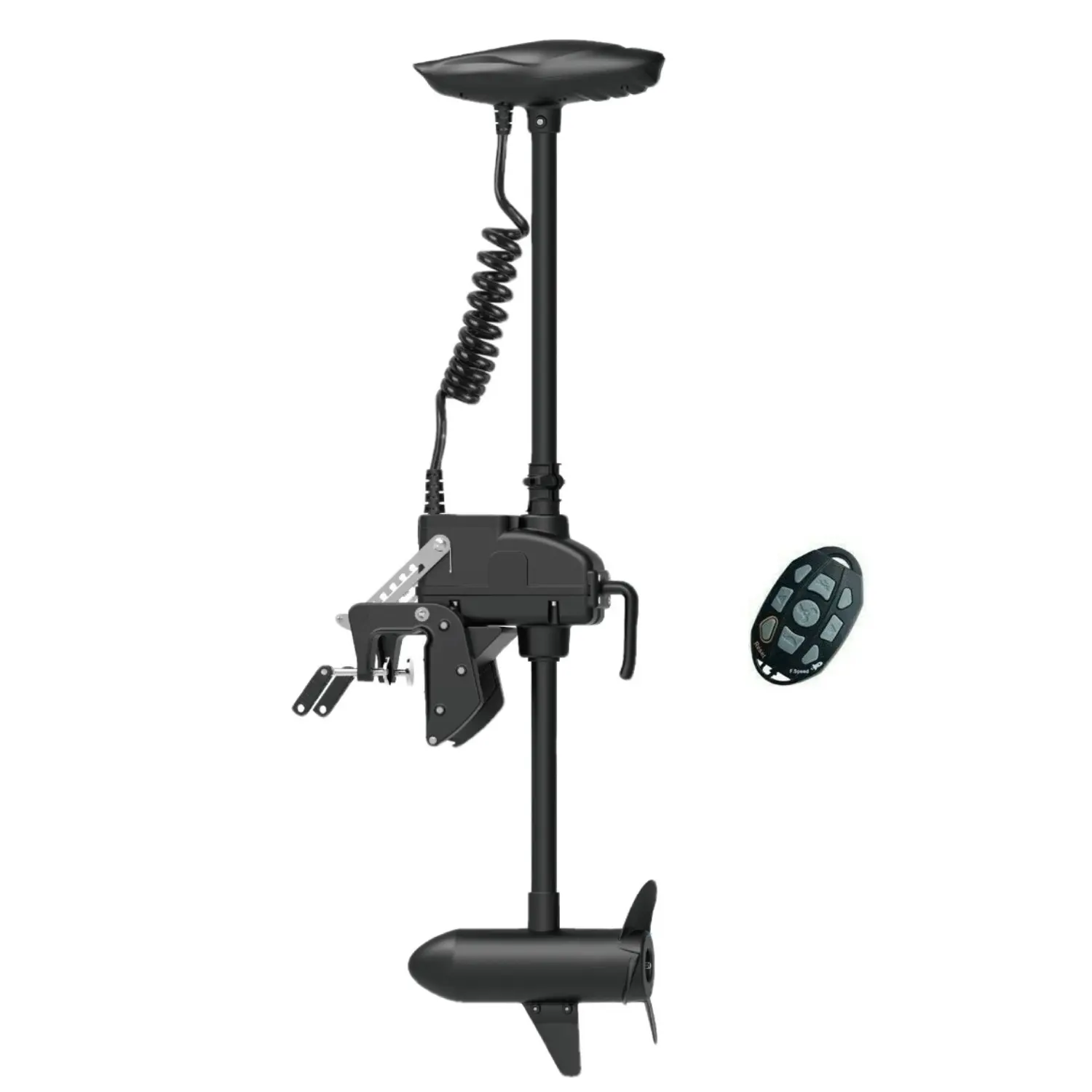 HASWING Cayman T Electric Trolling Motor – 12V 55LB 26/40 Inches Shaft Transom Mount Boat Fishing for Saltwater & Freshwater with Wireless Remote Controller