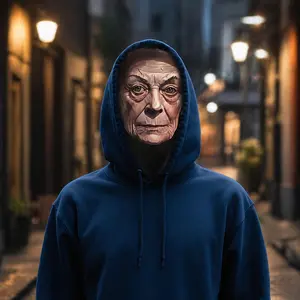3D Realistic Old Person Face Mask, Ultra Breathable Mesh Lightweight Prank Balaclava, Funny Gag Gift for Halloween Cosplay Party & Cycling