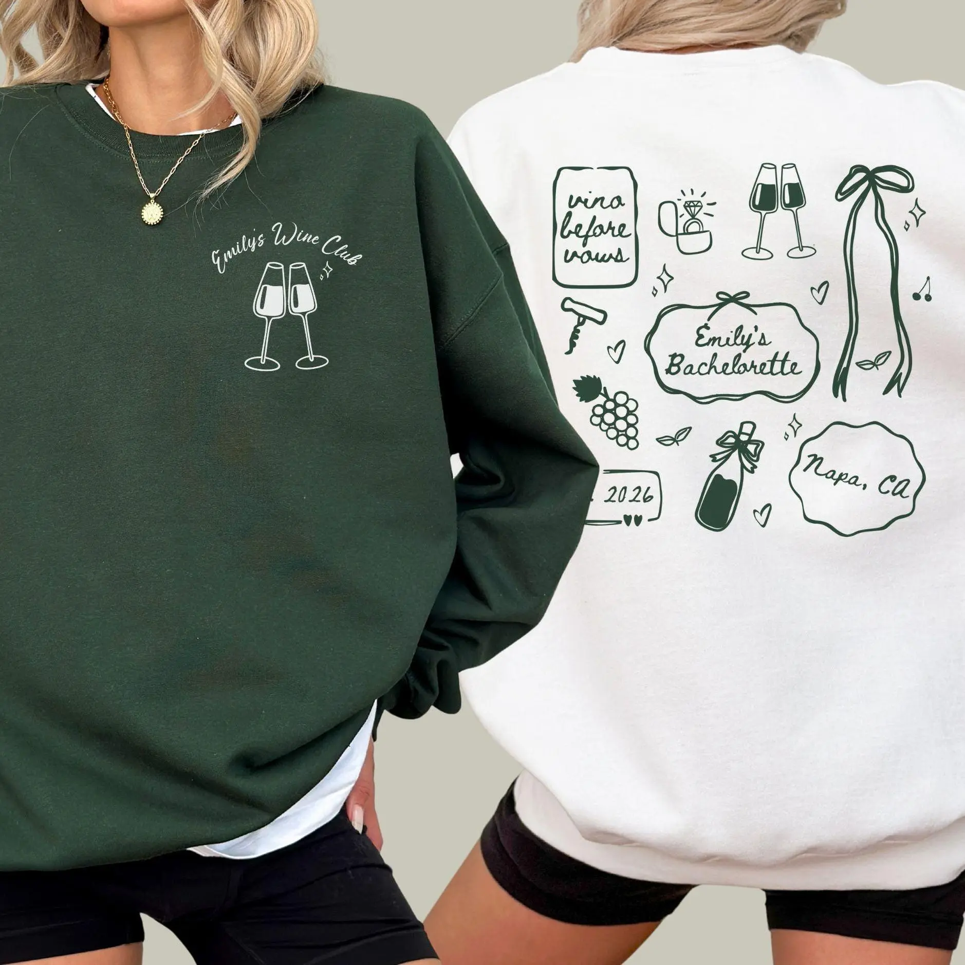 Custom Wine Bachelorette Sweatshirts, Winery Bachelorette Crewneck, Napa Bachelorette Shirts, Wine Tasting Bach Sweater, Vino Bach Party Top Casual Cotton