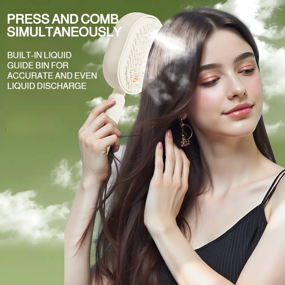 Atomizing Airbag Massage Comb, Anti-Frizz & Anti-Static Spray Comb with Antioxidants for Smooth Hair, Unisex Haircare Brush