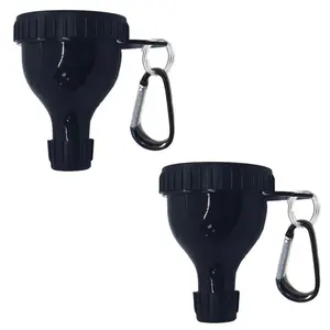 Pack of 2 - Protein Powder Container to Go - Mini Funnel with Keychain and Keyring, Water Bottle Funnel for Shakers