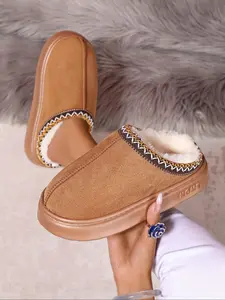 Women's Winter Casual Eva Slippers, Home Slippers, Warm Indoor Outdoor Shoes, Lightweight Anti-Slip Thick Sole Design, Soft Cushioned Slippers, Textile Upper Material