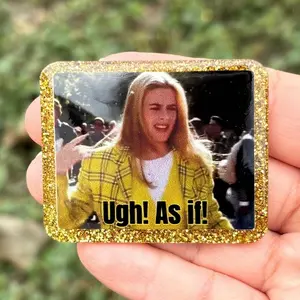 Clueless “Ugh As If” Badge Reel |  Retro 90s Vibe Badge Holder | Nurse Teacher Office Badge Reel | Reels & Charms Co.