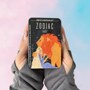 Zodiac Tarot in a Tin - 78-Card Deck & Booklet with Major Arcana & Minor Arcana for Astrological Divination