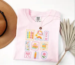 Comfort Colors Teacher Life Shirt, Playful Be Kind Graphic Tee for Educators, Aesthetic Back to School Team Shirt, Trendy Oversized Elementary School Teacher Design, Premium Garment Dyed School Supply Apparel