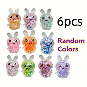 6 Piece Colorful Soft Bunny Stress Balls, Sensory Relaxation Toy, Easter Party Gift, Perfect for Girls, Festive Holiday Present