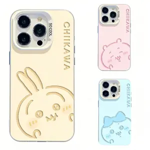 Chiikawa Cartoon Cute Couple Phone Case for IPhone 17 16 15 14 13 12 11 Pro Max Plus 17Air Samsung S26 S25 S24 S23 S22 S21 FE Plus Ultra TPU Back Cover Protection Shockproof adorable gift