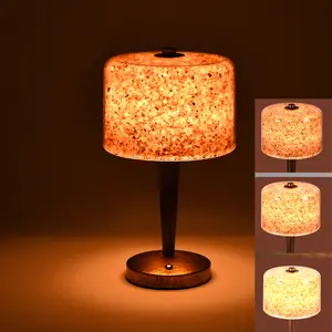 USB interface large-sized retro rain lamp with metal base, Himalayan rock with small crystal salt lamp. Natural light night lamp, romantic sleep night light for relaxation and energy release, stress relief and comfort for bedside and bedroom table lamp