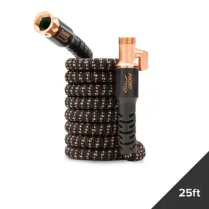 Pocket Hose 25ft Ultra-Durable Copper Bullet Hose Kink-Resistant Easy Use with FREE Pocket Pivot Connector for Smooth Connection Ideal for Patios Decks & More