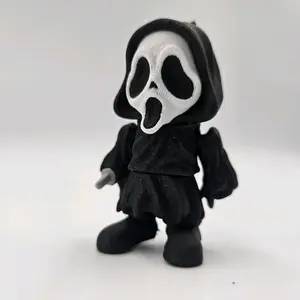 Creepin' It Cute Ghost Face Flexi Magnet - Spooky Slasher Collectible for Horror Fans & Halloween Decor - Magnetic Back for Fridge Lockers More Scary Scream