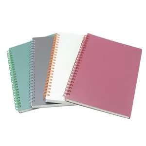 YIHUANYIFA 4 count Spiral Notebooks School Supplies 8.3 Inch x 5.9 Inch A5 Thick Plastic Hardcover 8mm Ruled 80 Sheets -160 Pages Lined Journal Bulk for Work, Students, School, Writing (A5 4 count Ruled)