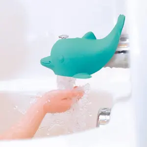 Bathtub Safety Spout Guard - Compatible with Most Standard Faucets - Bath Toys - Dolphin