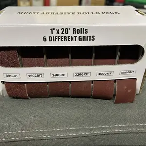 Wet & Dry Sandpaper Roll, 6 Counts/box 1'' x 20' Sandpaper Roll with Dispenser, Heavy Duty Abrasive & Finishing Products for Car, Furniture & Woodworking