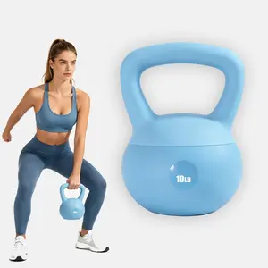 Anti-Impact Soft Kettlebell 10LB/15LB/20LB, Non-Slip Vinyl Hand Weight for Women Home Full Body Workout Training