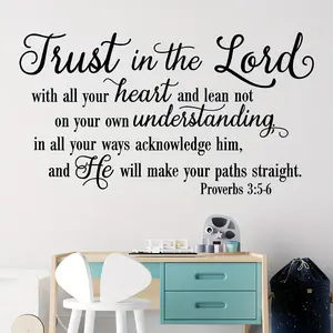 1pc creative letter wall stickers, with the inspiring slogan of "Wholeheartedly Believe in the Lord", are detachable self-adhesive wall stickers for bedrooms, foyers, living rooms, porches and home decoration that can be reused