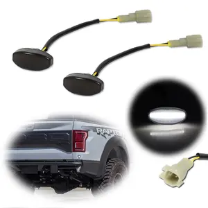 2pcs Smoke White LED Strip Marker Corner lamps Lights For 2017 2018 2019 2020 2021 Ford F150 SVT Raptor,Replace OEM HL3Z-15442-A