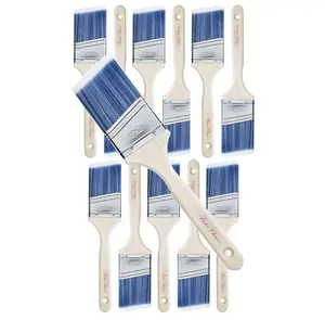 Bates- Paint Brushes, 2.5-Inch, 12 Pack, Angle Brushes, Treated Wood Handle, Wall Paint Brushes for Walls, Stain Brush, Furniture Paint Brush, Paint Brushes for Painting Walls, Painting Brush