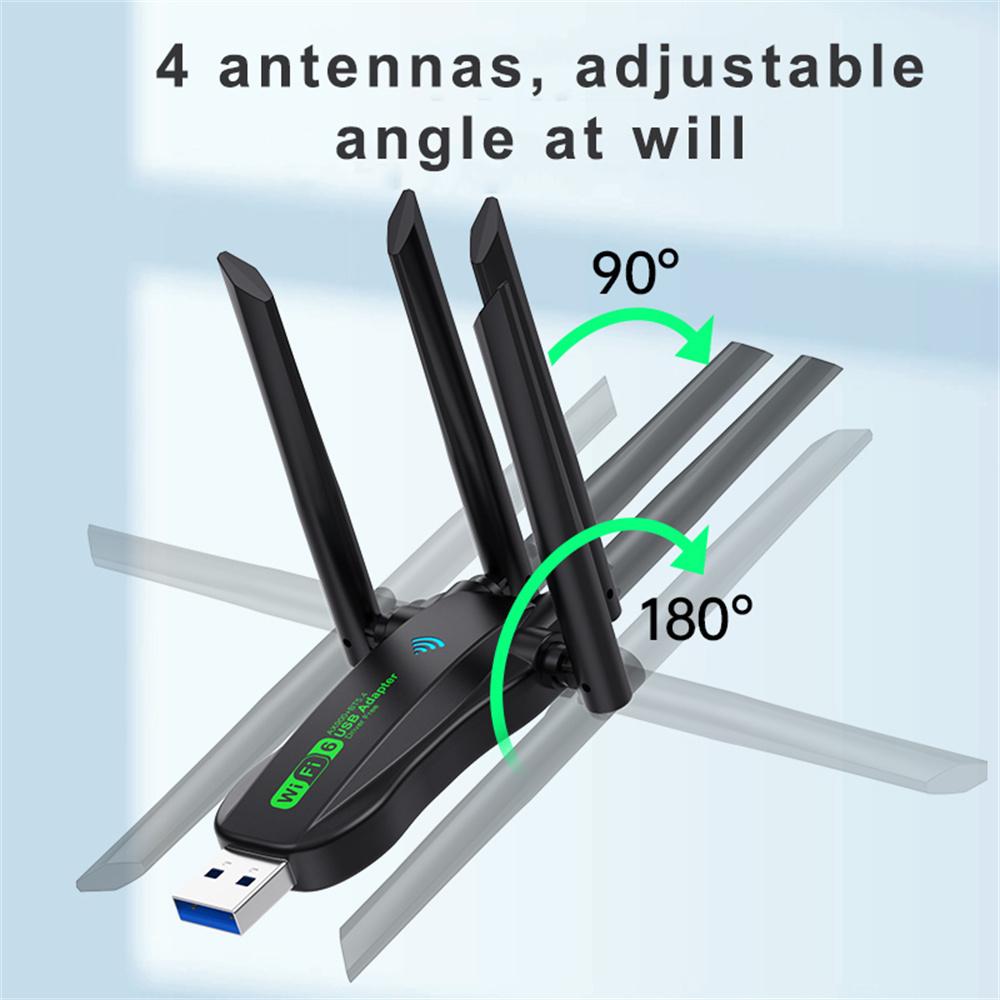 AX900 WiFi USB Adapter WiFi6 Bluetooth 5.4 Dual Band 2.4G+5.8Ghz 4 Antenna Dongle USB Wireless Card Receiver for PC/Laptop