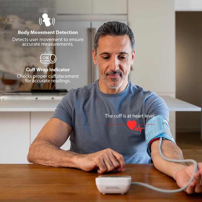 iHealth Bluetooth Blood Pressure Monitor with Large Cuff & Color-Coded Display, Dual Users 2*120 Readings, Automatica Upper Arm Blood Pressure Machine with Cloud Storage & Body Movement Detection, Portable Healthcare Kit