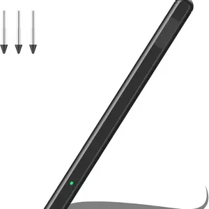 Magnetic Stylus Pen Compatible with Remarkable Paper Pure/Pro/Pro Move with Eraser, Rechargeable Digital Pen with 4096 Pressure Sensitivity, Tilt, Palm Rejection & 3 Spare Nibs, Black
