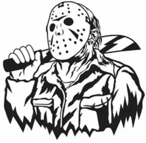 Halloween, Jason Vohees, Friday the 13th, Vinyl Decal/Sticker, Permanent Vinyl, For Windows, Mirrors, Cups, Cars, Any Smooth, Shiny Surface, Decoration Decorative
