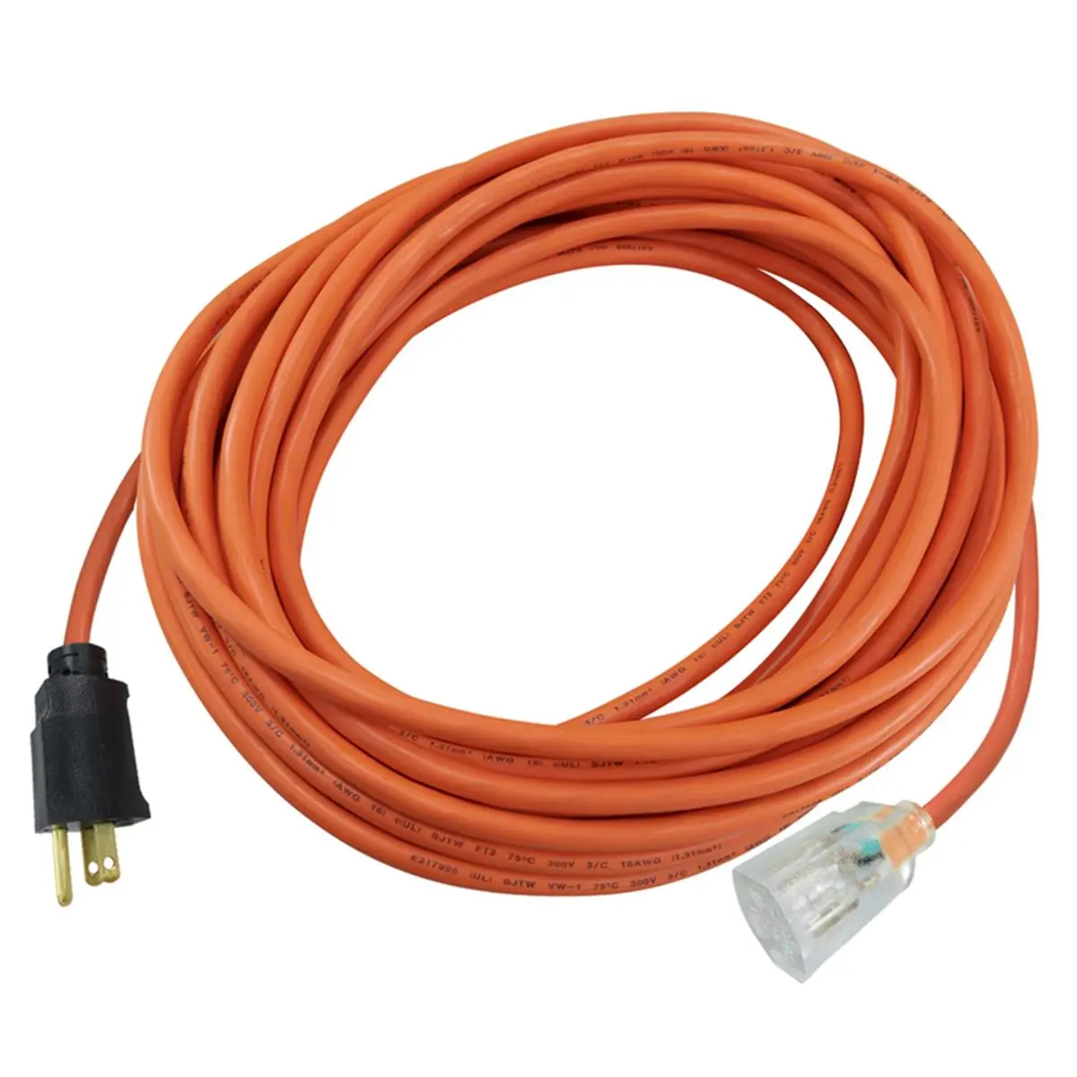 50 ft. 12-3 SJTW Indoor or Outdoor Orange Extension Cord