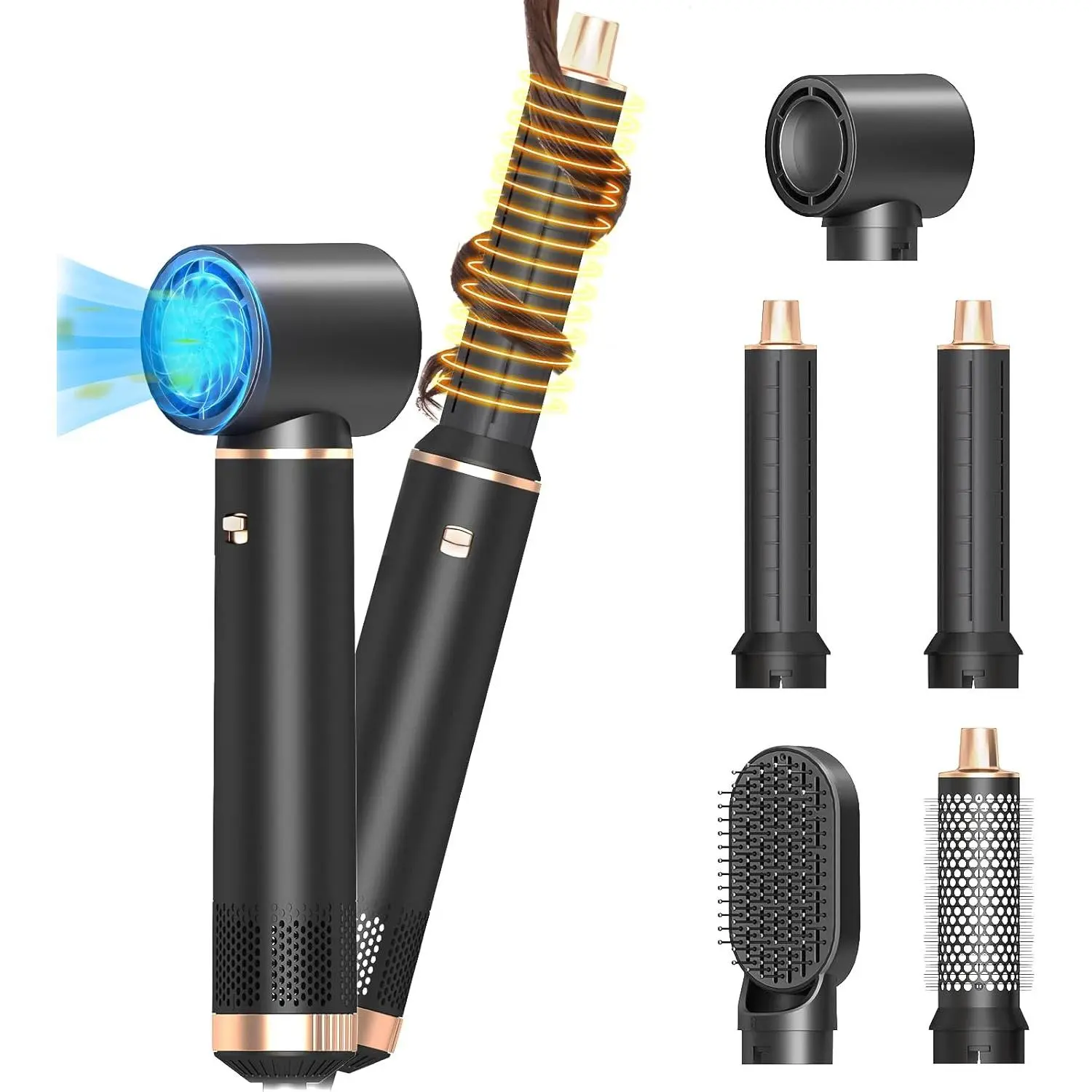 Easy to Use 5 in 1 Blowout Brush Hair Dryer Hair Styler and Volumizer One-step Hot Air Electric Hair Brush Dryer Comb