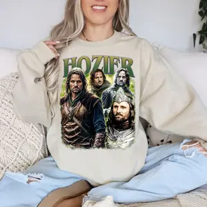 Hozier Aragorn LOTR Shirt, Retro Aragorn Shirt, Hozier Aragorn Shirt Cotton Basic Fit Top Womenswear Forest Underwear