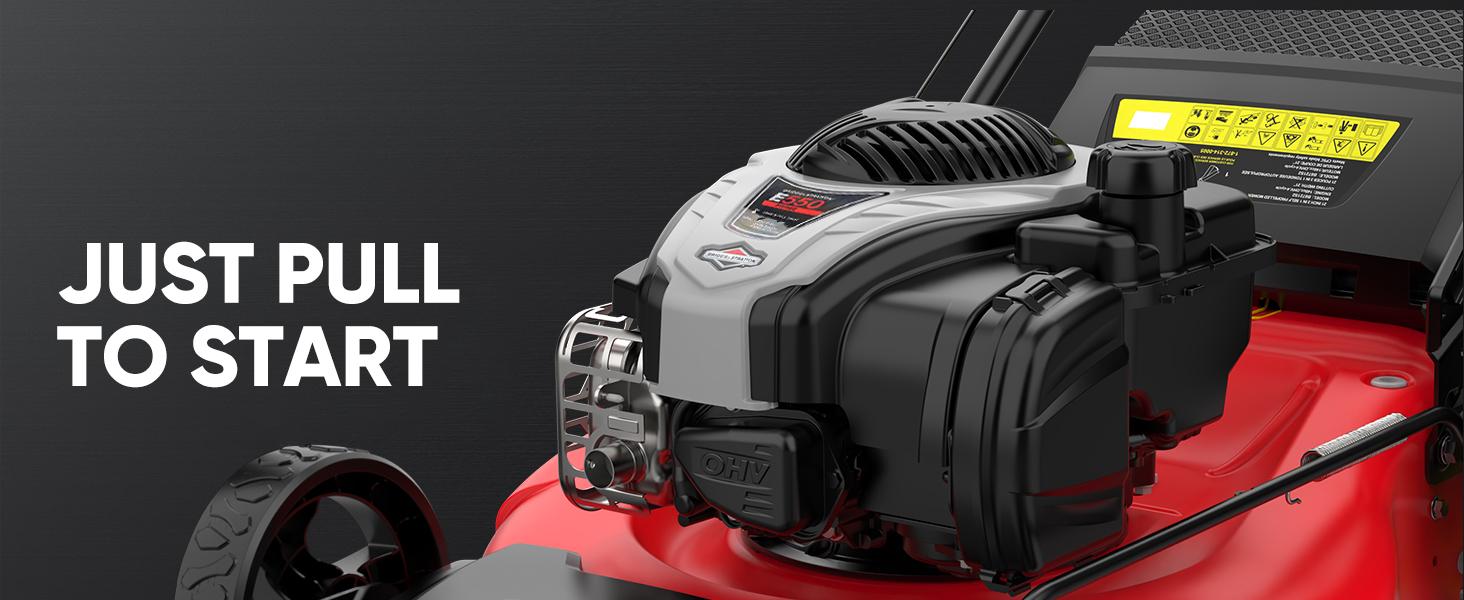 PowerSmart Self Propelled Gas Lawn Mower, 22-Inch with 140cc Briggs and Stratton E550 Engine 3-in-1 Rear-Wheel Drive Lawnmower with Bagging(HB8622S)