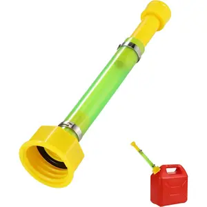 2-Pack Gas Can Spout Replacement Suitable for 1.7-1.82 Inch Threaded Spout with Sealing Ring & Cap, Fits 1/2/5/10 Gallon Gas Cans, Durable PVC Yellow  Can Spout Replacement Tube