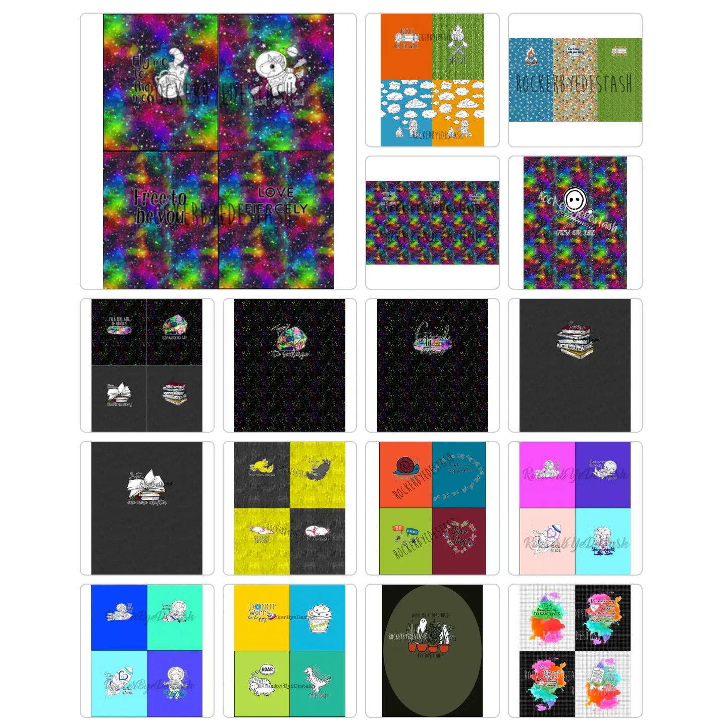 Cotton Lycra Fabric Panels for Round VV Rerun Round - choose carefully - adult, kid & panty panels Retail