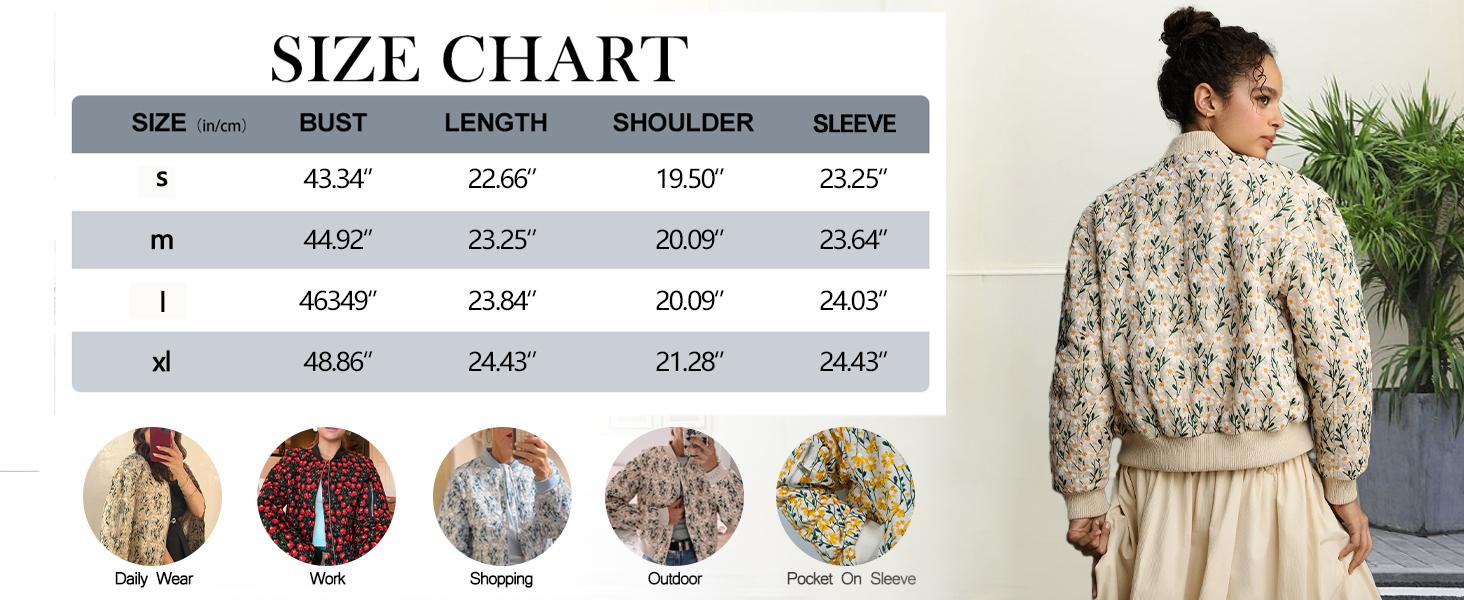Kingapril Women's Embroidered Daisy Cropped Bomber Jacket Long Sleeve Quilted Puffer Jackets Padded Coat Outerwear