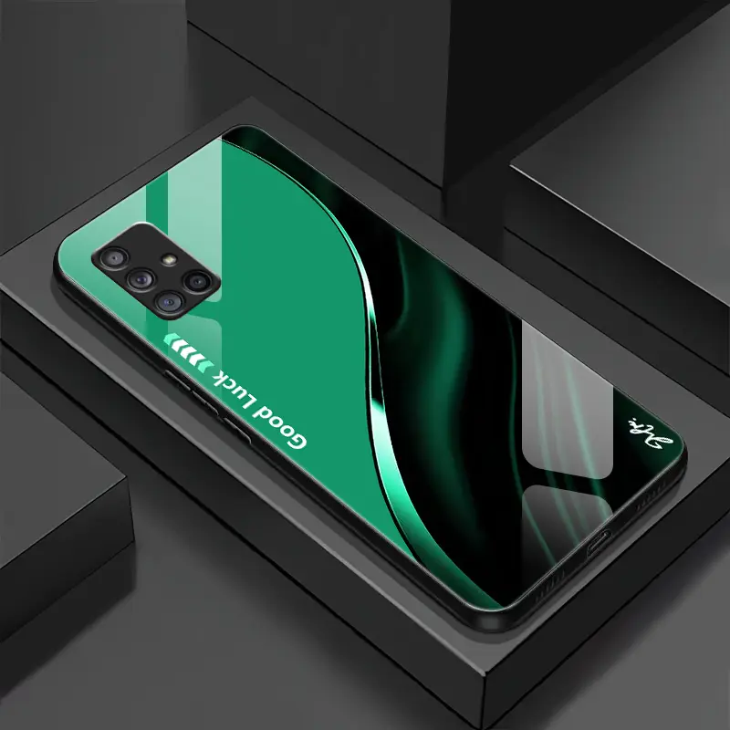 Suitable for [Galaxy A71 5g] Simple silk gradient glass phone case, affordable, fully shockproof, drop-proof and wear-resistant-888