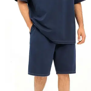 7 Colors Cotton Men's and Women's Same Pull Rope High Waist Loose Fashion Casual Oversize Shorts sweatpants