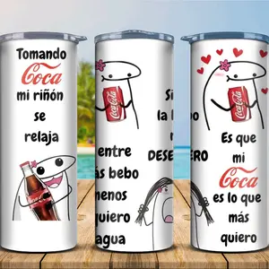 Tomando Coca Meme Tumbler - 20oz, Sorbeto & Limpiador, Rubber Bottom, Fun Design - Perfect for On-the-Go Beverages - Water Bottles Reusable Portable Washable Cup