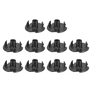 #8-32 T-Nuts, Zinc-Plated Carbon Steel 3-Pronged Tee Nuts Threaded Inserts for Climbing Holds and Wood Working, Black 50Pcs