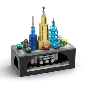 Rocker Movable Country Railway Track Train Creative Building Blocks Model Building Kit Perfect Christmas Gift for Kids Desktop Decoration