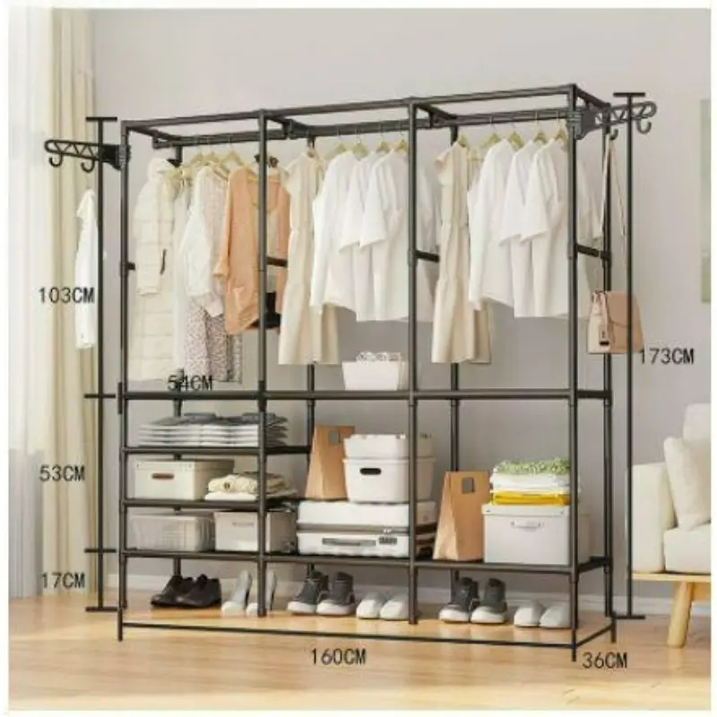 Bedroom Hanger Home Supplies Home Organizers Hangers & Pegs Coat Rack Floor Standing Clothes Hanger Double Row Clothes Hanger Hanging Clothes Hanger Drying Clothes Hanger Home Hanger Garment Hanger Wardrobe Hanger Home Organizer Clothes Hanger