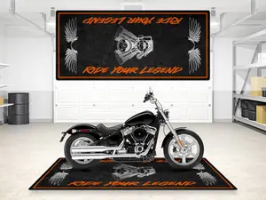 Motorcycle Mat For Cruiser Motorcycle "Ride Your Legend" - MM7303