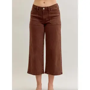 The Anne Wide Crop Garment Dyed Utility Pkts - Full