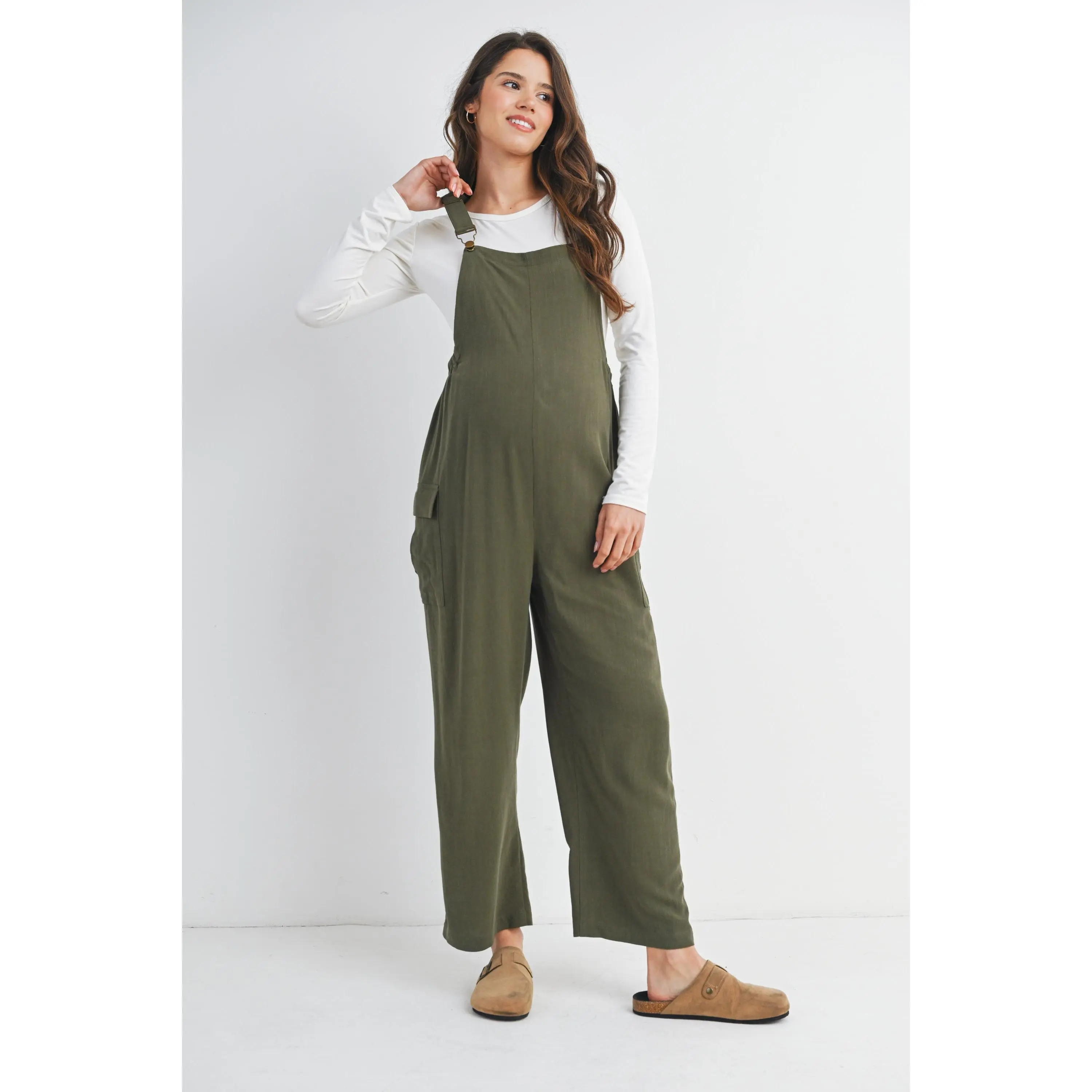 Adjustable Straight Leg Maternity Overalls