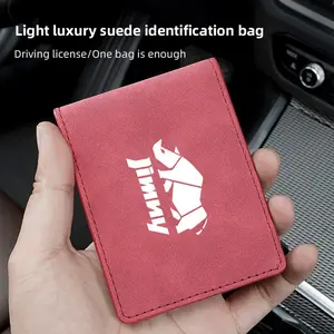 Leather Car License Cover, Auto Emblem Card for Suzuki Jimny Swift Grand Vitara Ignis Kizashi Sx4 Scross Alivio Dzire Xbee Swace Alto Across Spresso