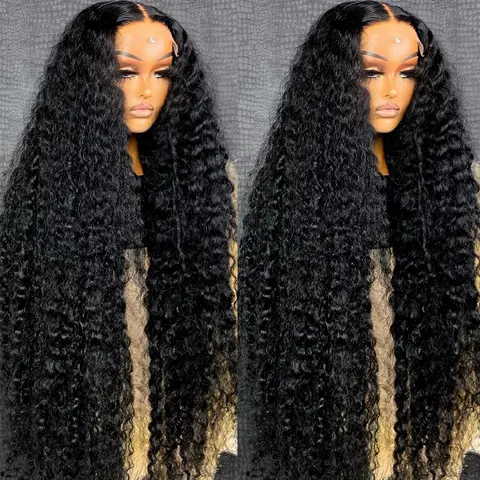 Bling Hair 13x6 Deep Wave Curly Wigs Human Hair Pre Plucked Pre Cut HD Lace Wigs Ready and Go 13x4 Glueless With Drawstring One-Step 13x6 HD Frontal Lace Curly Wave Wig Natural Hairline