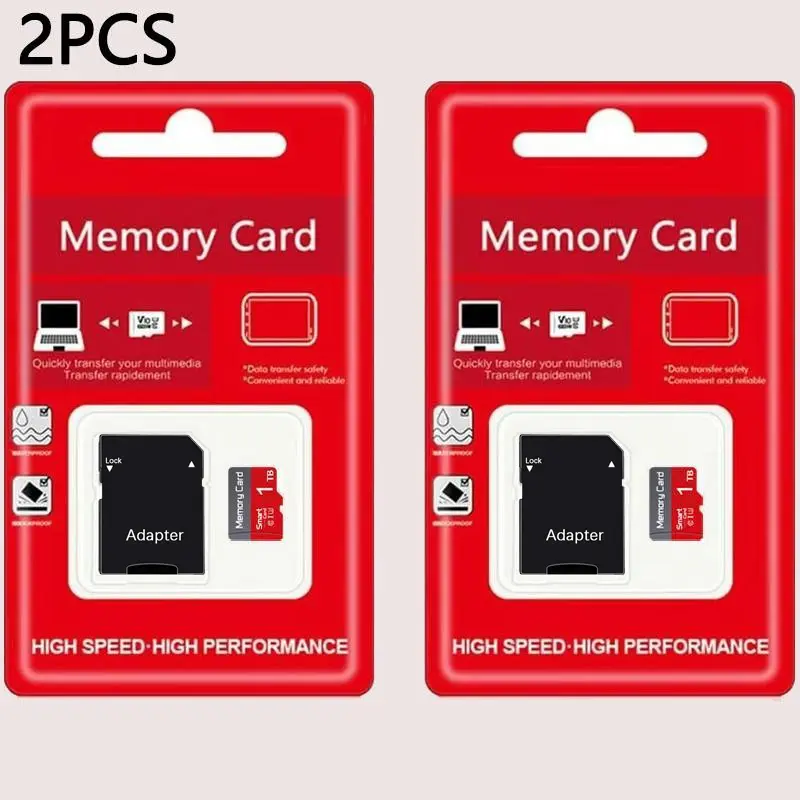 2 Pack × 1TB Microsdxc Card, micro tf Sd Cards, sd memory card, sd card, micro sd card, durable flash storage with adapter. Reliable TF storage fit for smartphones, cameras, tablets, PC, dashcams and surveillance cameras