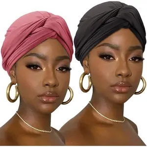 Turban for Women Knotted Hairwraps Headwraps Ribbed Turban Stretch Jersey  Scarf Chemo Cancer Cap