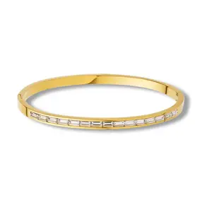 Skinny Glam Bangle Bracelet - Stainless Steel